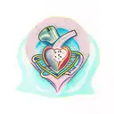 Heart, with bullet hole, tattoo design idea