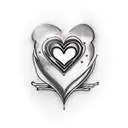 Heart, with bullet hole, tattoo design idea