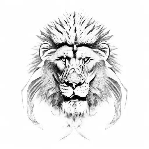 Assyrian King hunting Lion  tattoo design idea