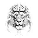 Assyrian King hunting Lion  tattoo design idea