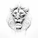 Assyrian King hunting Lion  tattoo design idea