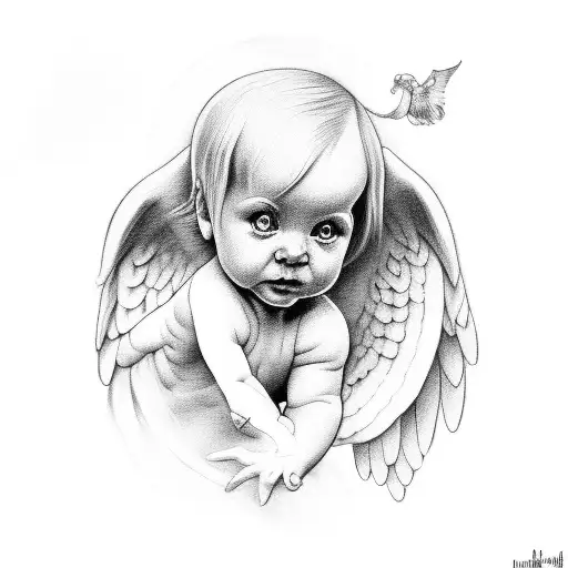baby angel outline drawing