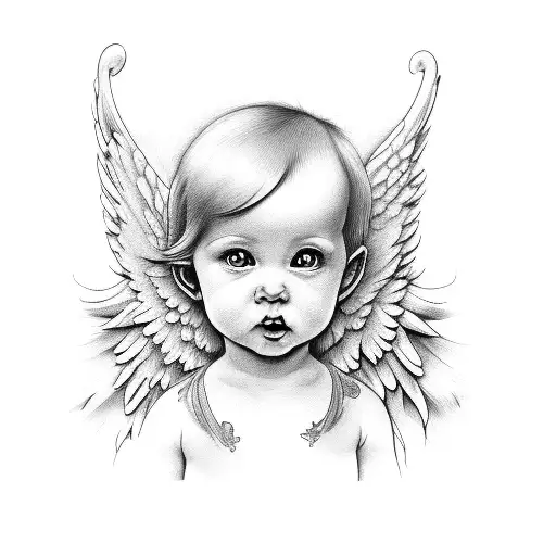 black baby angels tattoos