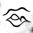 lip bite tattoo design idea