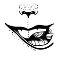 lip bite tattoo design idea