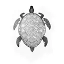 Turtle in the sea tattoo design idea