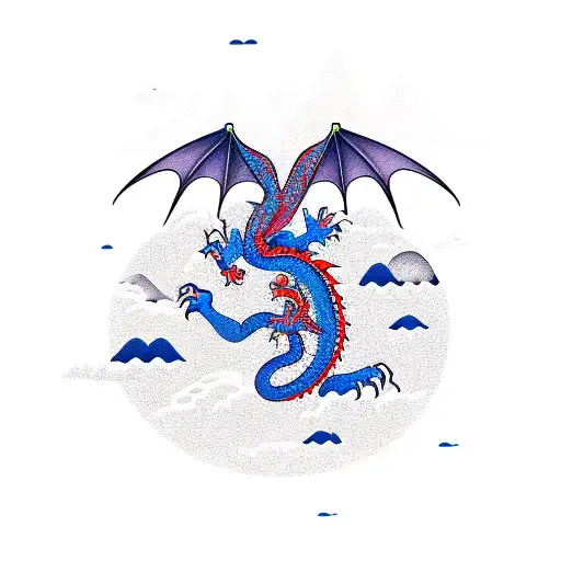 Dragon, Mountain, MTB  tattoo design idea
