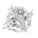 Dragon, Mountain, MTB  tattoo design idea