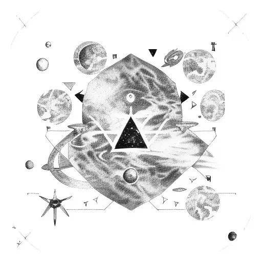 gemini scorpio virgo constellation space tattoo design idea