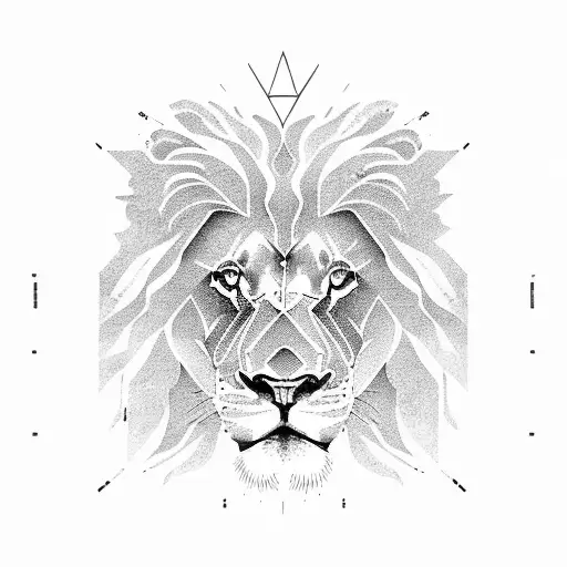 minimal lion tattoo design idea