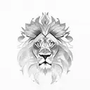 minimal lion tattoo design idea