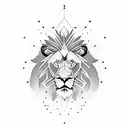 minimal lion tattoo design idea