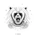 A tribe chieftain leading a procession of bears tattoo design idea