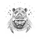 A tribe chieftain leading a procession of bears tattoo design idea