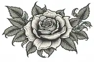 rose with stem tattoo design idea