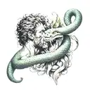 hercules vs snake tattoo design idea