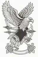 Dark eagle holding arrows tattoo design idea