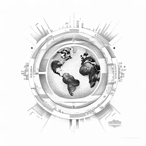 4 élément de la terre , lettre A, soleil tattoo design idea