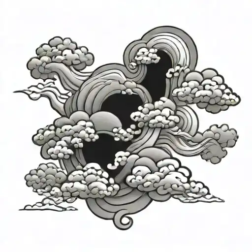 japanese cloud tattoo design idea