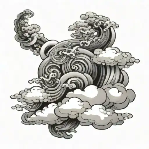 japanese cloud tattoo design idea