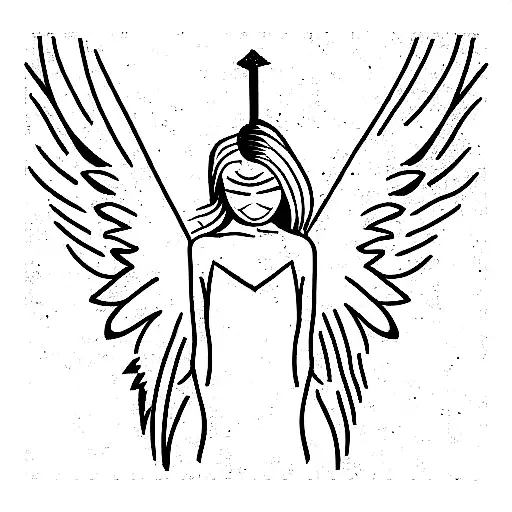 falling angel tattoo design idea