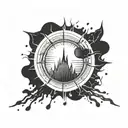 dripping lines forming sun rays beaming tattoo design idea