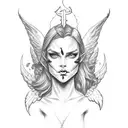 devil killing an angel tattoo design idea