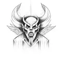 devil killing angel tattoo design idea