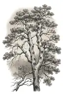 aspen tree branch and pine tree branch swirling around my arm tattoo design idea