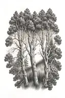 aspen tree branch and pine tree branch swirling around my arm tattoo design idea