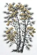 aspen tree branch and pine tree branch swirling around my arm tattoo design idea