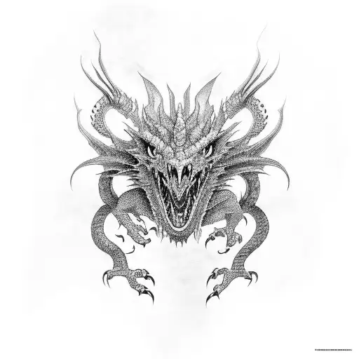 red and black dragon  tattoo design idea