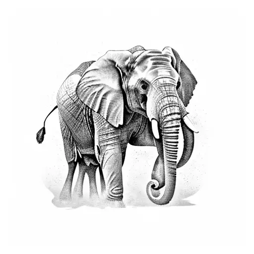 lifelike african elephant w tattoo design idea