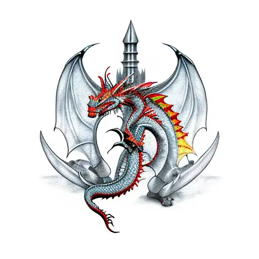 Dragon Medieval tattoo design idea