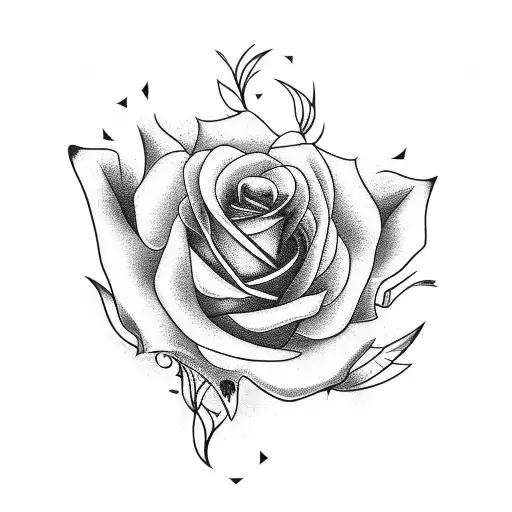 999 with rose tattoo design idea
