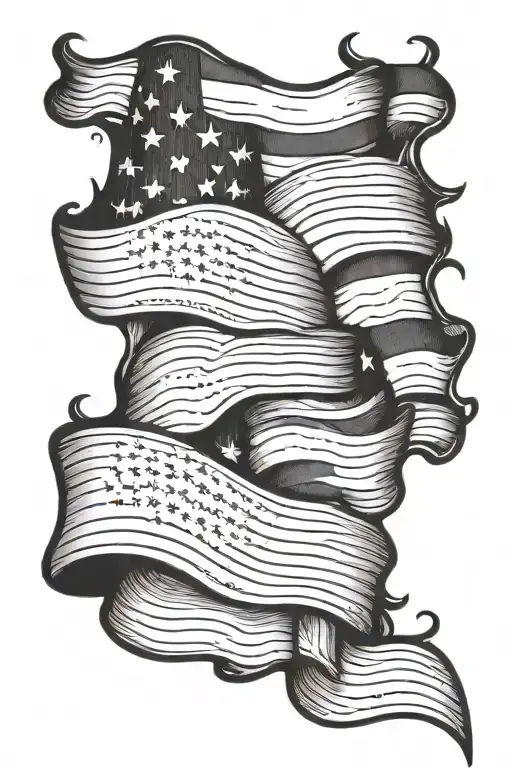 we the people forearm sleeve American flag background tattoo design idea