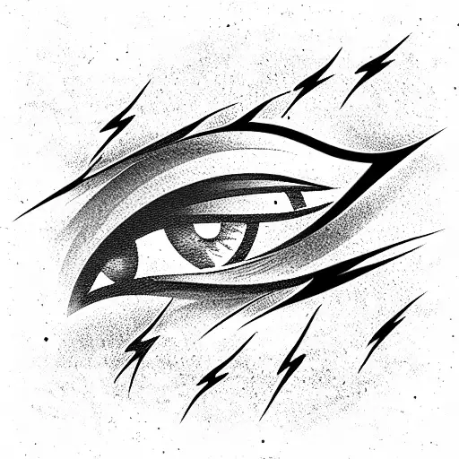Eyes, lightning tattoo design idea