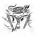 Eyes, lightning tattoo design idea