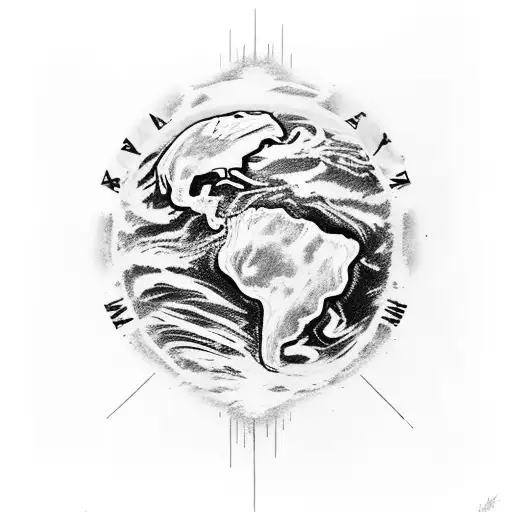 Earth where the seas spill below and trees burn above tattoo design idea