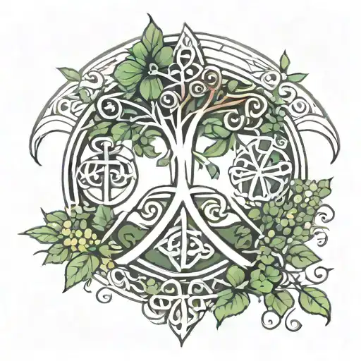 IRISH TRINITY WITH TREE tattoo design idea