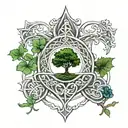IRISH TRINITY WITH TREE GROWING ON A tattoo design idea