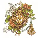 IRISH TRINITY WITH TREE GROWING ON A sketch style tattoo design idea
