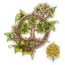 IRISH TRINITY WITH TREE GROWING ON A sketch style tattoo design idea