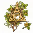 IRISH TRINITY WITH TREE GROWING ON A sketch style tattoo design idea