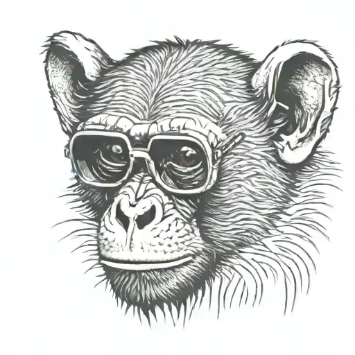 eye blind monkey wearing sunglasses tattoo design idea