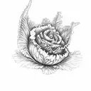 cabbage and butterfly "live laugh love" tattoo design idea