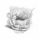 cabbage and butterfly "live laugh love" tattoo design idea