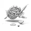 cabbage and butterfly "live laugh love" tattoo design idea
