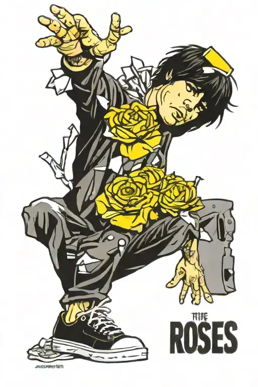 stone roses tattoo design idea
