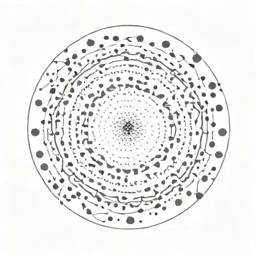 A black wave circle made from dots. From Dizz mizz Lizzy album cover Alter Echo tattoo design idea